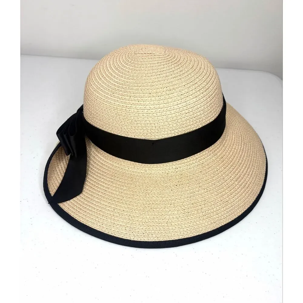 Ale-Hop Women's Sun Hat with Bow Made in Spain Beach Vacation Resort